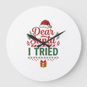 Kerstman geprobeerde kersthoed cadeau doos grote klok