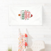 Kerstman geprobeerde kersthoed cadeau doos spandoek (Insitu)