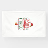 Kerstman geprobeerde kersthoed cadeau doos spandoek (Horizontaal)