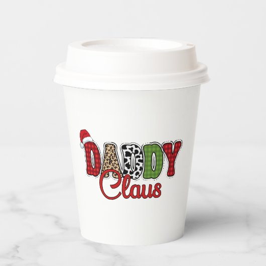 Kerstman geruite ontwerp  papieren bekers (Voorkant)