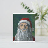 Kerstman, Geschilderde Hand, Streng Gezicht Feestdagenkaart (Staand voorkant)