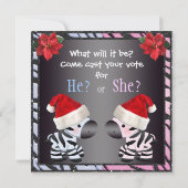 Kerstman Geslacht Laat zebra's en dierlijk afdrukk Kaart (Achterkant)