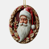 Kerstman Gesneden Uiterlijk  Keramisch Ornament (Rechts)