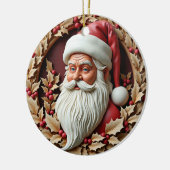 Kerstman Gesneden Uiterlijk  Keramisch Ornament (Links)