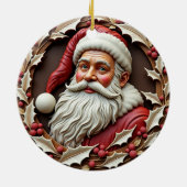 Kerstman Gesneden Uiterlijk  Keramisch Ornament (Achterkant)