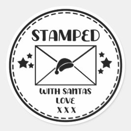Kerstman gestempeld kerstcadeau Cadeau Ronde Sticker