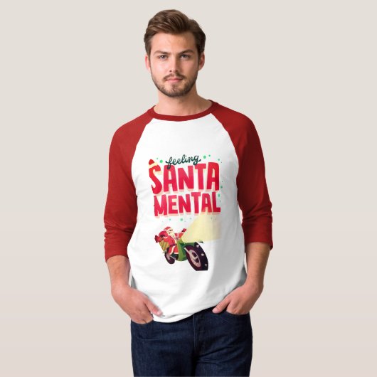 Kerstman gevoel mentaal t-shirt (Voorkant volledig)