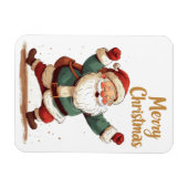 Kerstman gevouwen Wenskaart Magneet (Horizontaal)