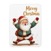 Kerstman gevouwen Wenskaart Magneet (Verticaal)