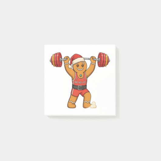 Kerstman Gewichtsheffer Kerstmis 2026 Vakantie F Post-it® Notes (Voorkant)