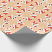 Kerstman Gezicht Cadeaupapier (Hoek)