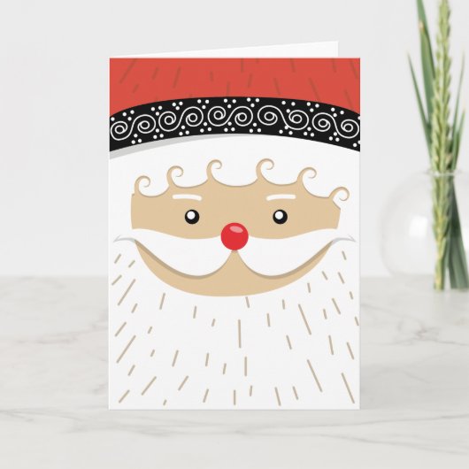 Kerstman gezicht feestdagen kaart (Voorkant)