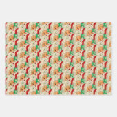 kerstman gezicht grappig ouderwets inpakpapier vel (Voorkant 2)