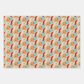 kerstman gezicht grappig ouderwets inpakpapier vel (Voorkant)