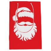 Kerstman Gezicht Hoed Kerstmis Medium Cadeauzakje (Voorkant)