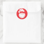 Kerstman Gezicht Hoed Kerstmis Ronde Sticker (Tas)