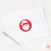 Kerstman Gezicht Hoed Kerstmis Ronde Sticker (Envelop)