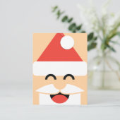 Kerstman Gezicht Kerstmis Briefkaart (Staand voorkant)