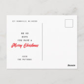 Kerstman Gezicht Kerstmis Briefkaart (Achterkant)