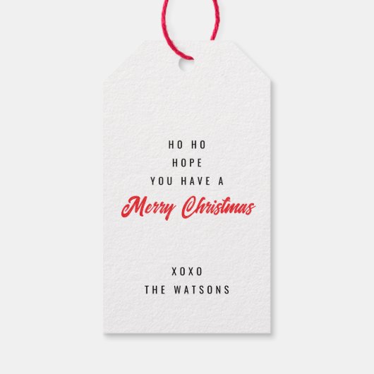 Kerstman Gezicht Kerstmis Cadeaulabel (Achterkant)