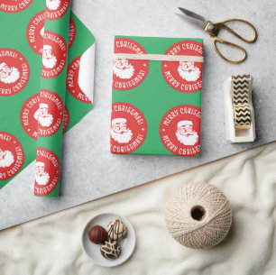 Kerstman Gezicht Kerstmis Cadeaupapier