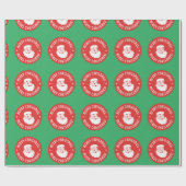 Kerstman Gezicht Kerstmis Cadeaupapier (Vlak)