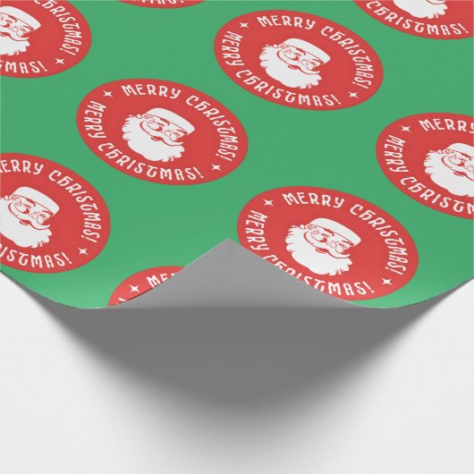 Kerstman Gezicht Kerstmis Cadeaupapier (Hoek)