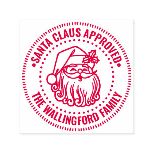 Kerstman Gezicht Logo, Kerstman Goedgekeurde Famil Zelfinktende Stempel