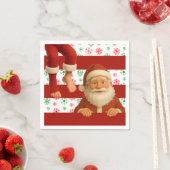 Kerstman Gezicht | Noordpool Geesten Kerstmis Servet (Insitu)