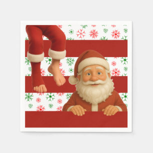 Kerstman Gezicht Noordpool Geesten Kerstmis Servet