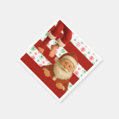 Kerstman Gezicht | Noordpool Geesten Kerstmis Servet (Hoek)