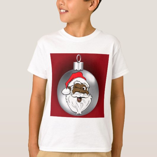 Kerstman Gezicht Ornament 2 T-shirt (Voorkant)