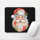 Kerstman gezicht patchwork folk art Kerstmis Muismat (Met muis)