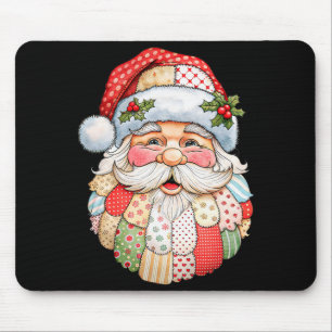Kerstman gezicht patchwork folk art Kerstmis Muismat