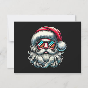 Kerstman Gezicht Retro Zonnebril Kerstmis Save The Date