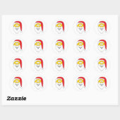 Kerstman Gezicht Ronde Sticker (Vel)