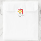 Kerstman Gezicht Ronde Sticker (Tas)