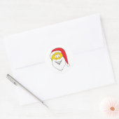 Kerstman Gezicht Ronde Sticker (Envelop)
