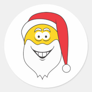 Kerstman Gezicht Ronde Sticker