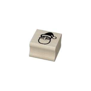 Kerstman Gezicht Rubberstempel