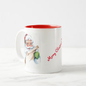 Kerstman Gezicht Waterverf Mok (Voorkant links)