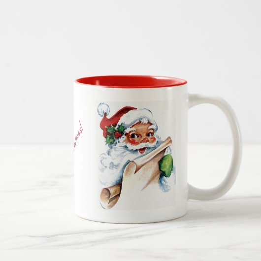 Kerstman Gezicht Waterverf Mok (Rechts)