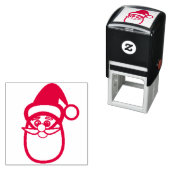 Kerstman gezicht  zelfinktende stempel (In situ)
