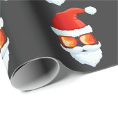 Kerstman Gezicht Zonnebril Kerstmis Cadeaupapier (Rol Hoek)