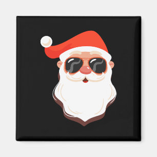 Kerstman Gezicht Zonnebril Met Hoed Baard Pret Ker Magneet