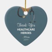 Kerstman Gezondheidswerkers Dank u gepersonaliseer Keramisch Ornament (Achterkant)