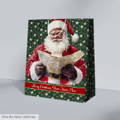 Kerstman Gift Bag met Jouw naam Custom Medium Cadeauzakje