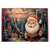Kerstman Gift Bag – "Vrolijk kerstliefde, de Claus Groot Cadeauzakje (Voorkant)