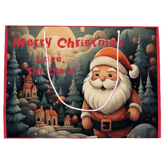 Kerstman Gift Bag – "Vrolijk kerstliefde, de Claus Groot Cadeauzakje (Achterkant)