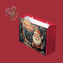 Kerstman Gift Bag – "Vrolijk kerstliefde, de Claus